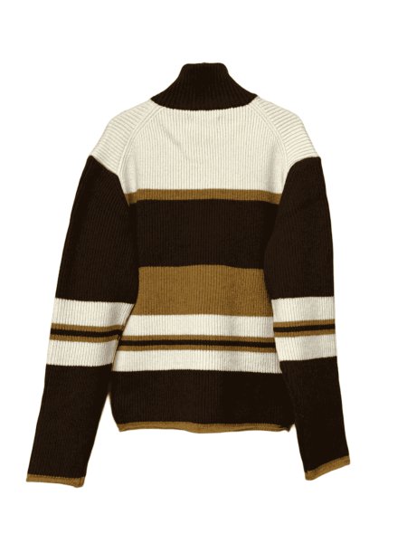 画像2: LIBRIO MENDONÇA KNIT ZIPUP RIB TOP BROWN (2)