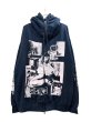 画像1: emary Damaged Scarred Cradle Zip Hoodie NAVY/PINK (1)