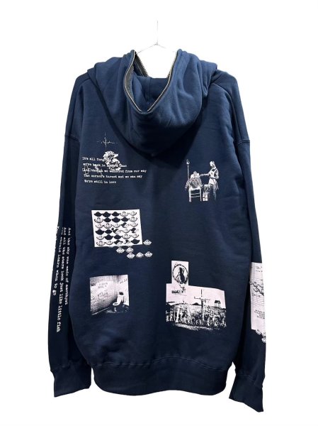 画像2: emary Damaged Scarred Cradle Zip Hoodie NAVY/PINK (2)