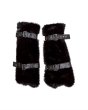 画像1: el conductorH BELTED CHEMICAL FUR LEG WARMER BK (1)
