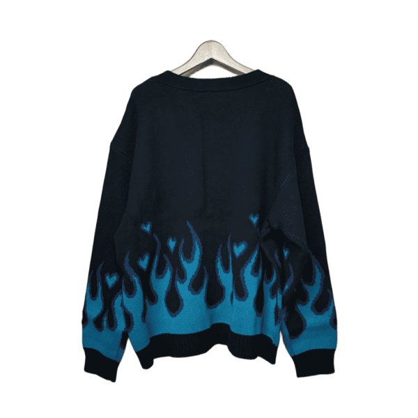 画像2: el conductorH COTTON NKIT CARDIGAN 'FLAME BLUE (2)