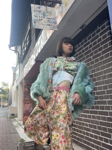 画像9: pays des fées Flower eye Velour Zip-up hoodie (9)