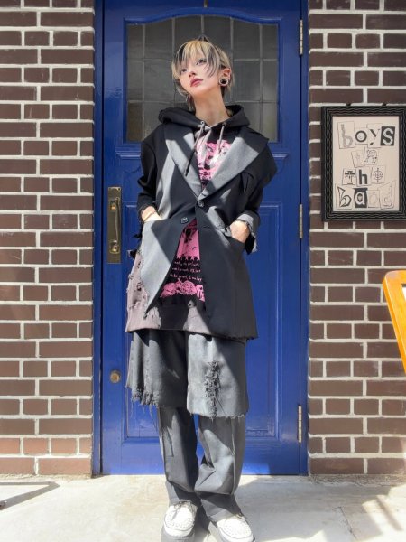 画像7: emary Psyco candy no sleeve hoodie BLACK (7)