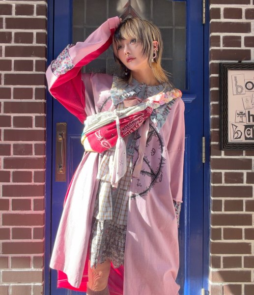 画像8: KIDILL 24SS　KL815 DESTROY LAYERED SHIRT　PINK OVERDYE (8)