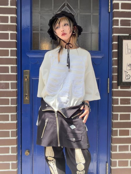 画像5: el conductorH　COTTON BIKER APRON　BK (5)