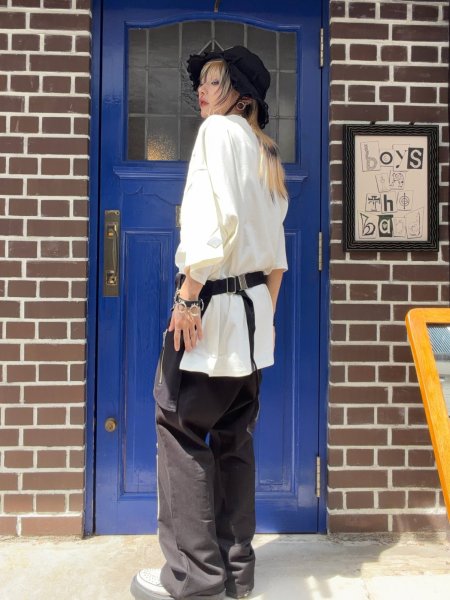 画像3: el conductorH　COTTON BIKER APRON　BK (3)