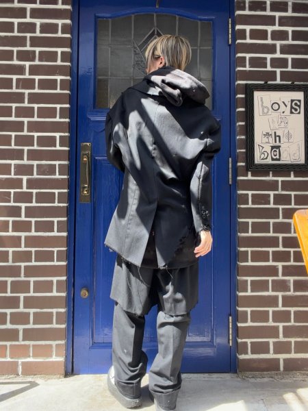 画像11: BASE MARK　Crashed Wool JK　BLACK (11)