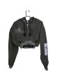 画像1: emary Faux Leather Graphic Short Zip Hoodie (1)