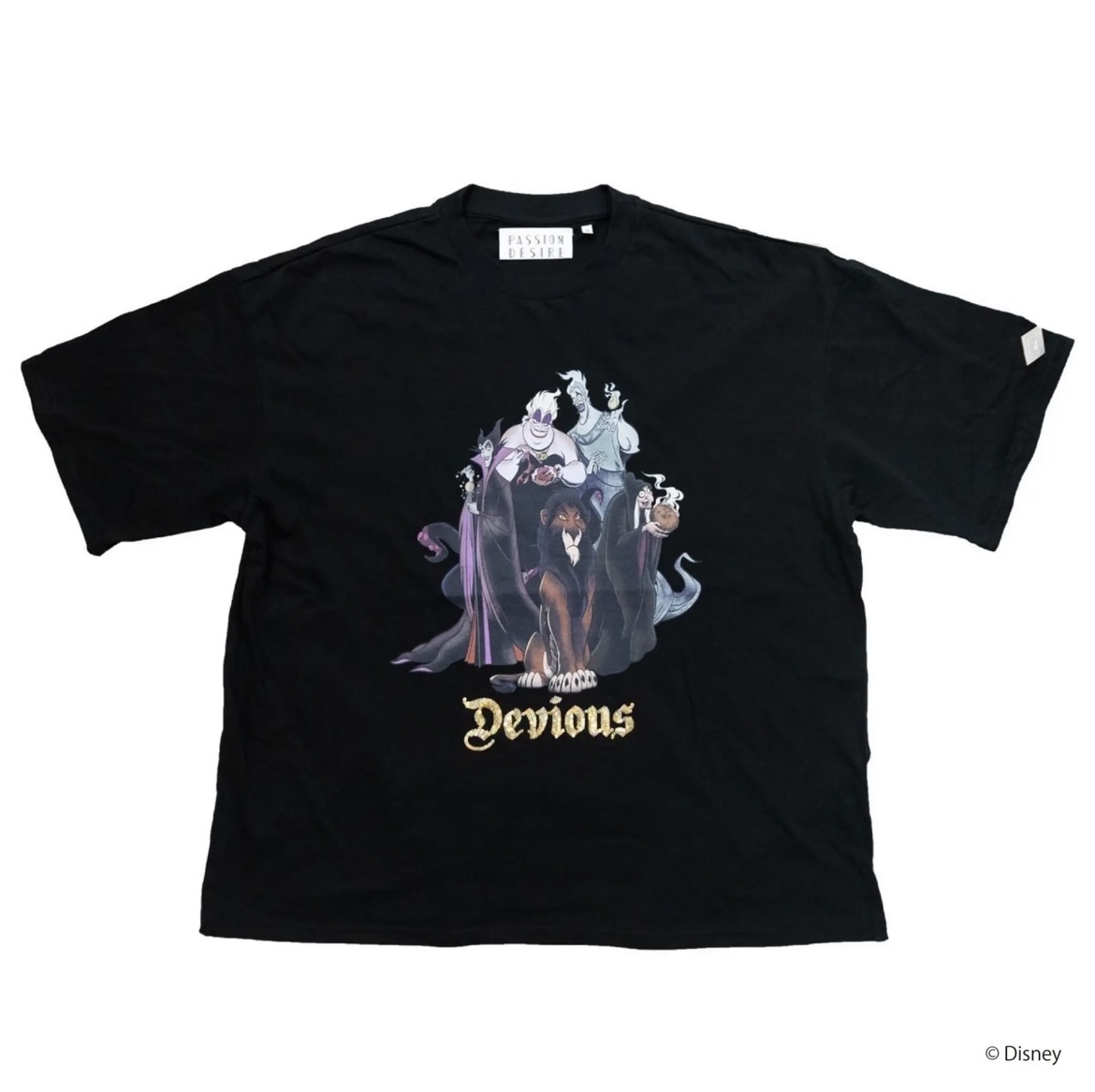 el conductorH ×Disney SPANGLE DECORATED T-SHIRT 'VILLAINS' BK - boys in