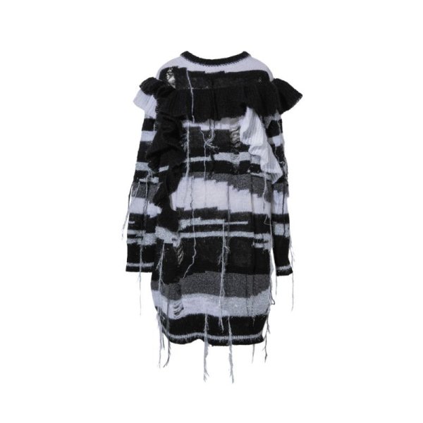 rurumu: 21AW-KN01-F099 damage mohair knit OP black - boys in the band 