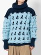 画像4: BASEMARK 22BF03 Joined Cable Knit Sweater L/BLUE (4)