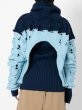 画像6: BASEMARK 22BF03 Joined Cable Knit Sweater L/BLUE (6)
