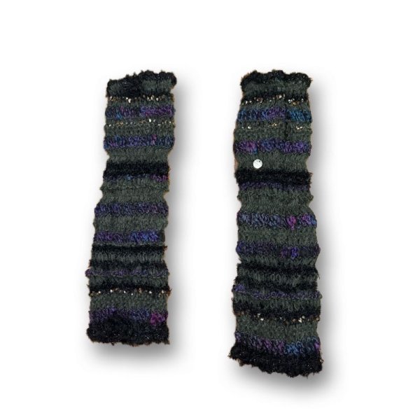 画像1: rurumu: 23AW weave yarn arm warmers black (1)