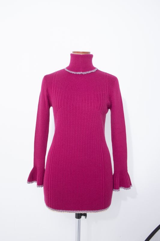 rurumu: 20AW mix rib turtleneck knit magenta - boys in the band