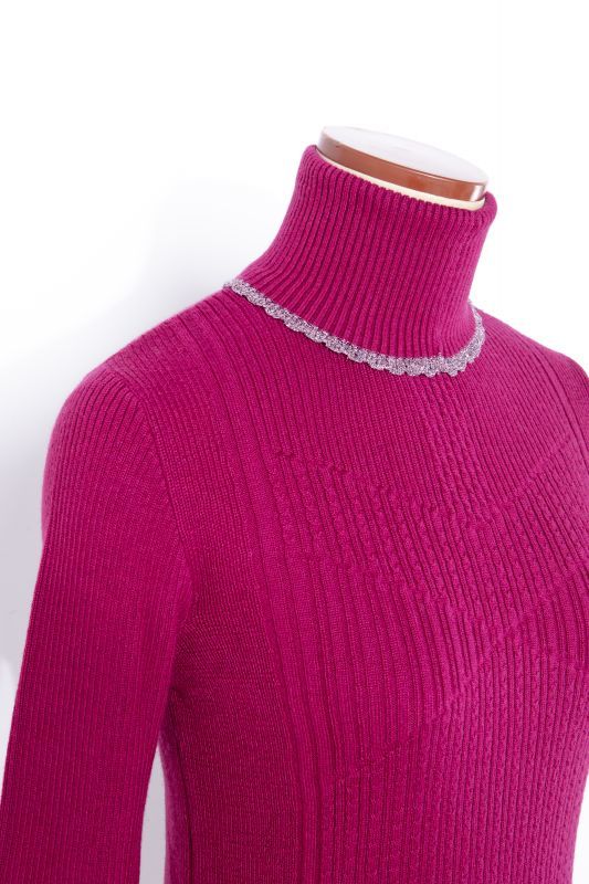 rurumu: 20AW mix rib turtleneck knit magenta - boys in the band