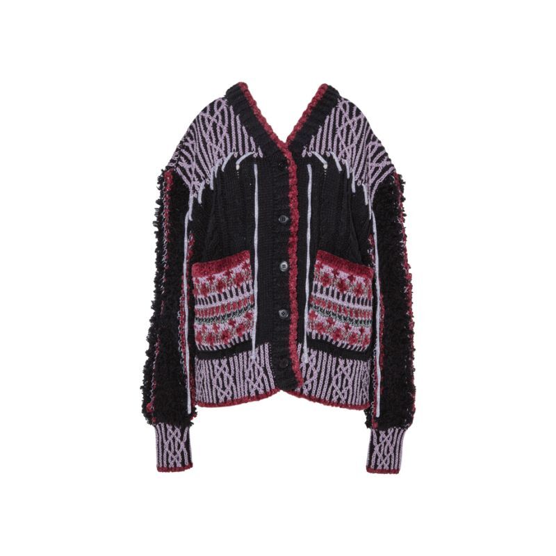 rurumu: 21AW boa sleeve knit cardigan-