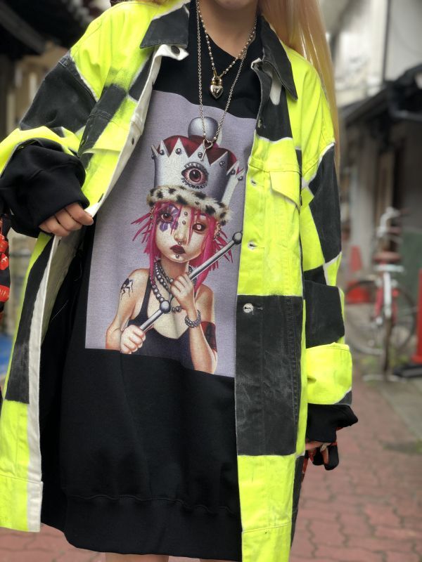TENDER PERSON HANDPAINTED DENIM JACKET BLACK×YELLOW - boys in the band