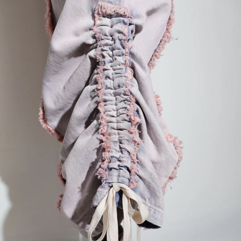 rurumu: 24SS rrm24SS-PT01 drawstring denim pants pink - boys in 
