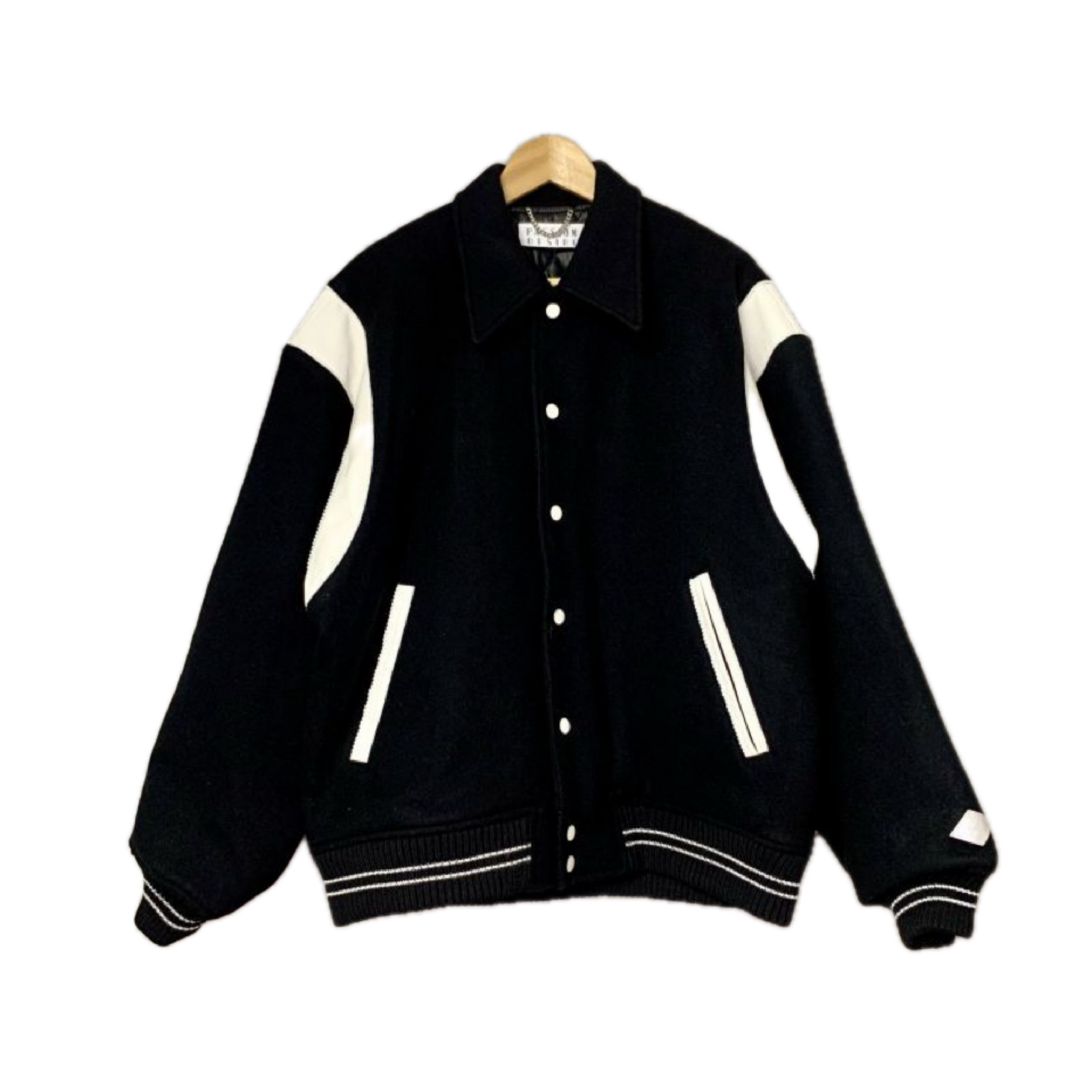 el conductorH MELTON PEAL PIPING VARSITY JKT BK - boys in the band